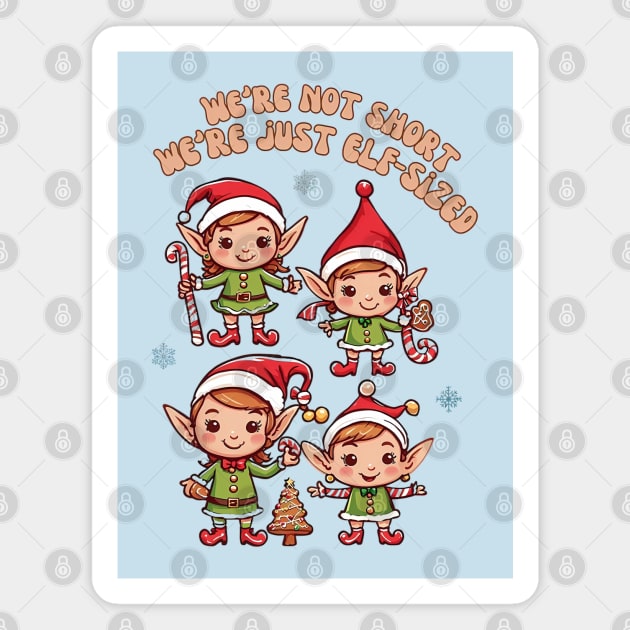 Cute little Christmas elves Magnet by BrisaArtPrints